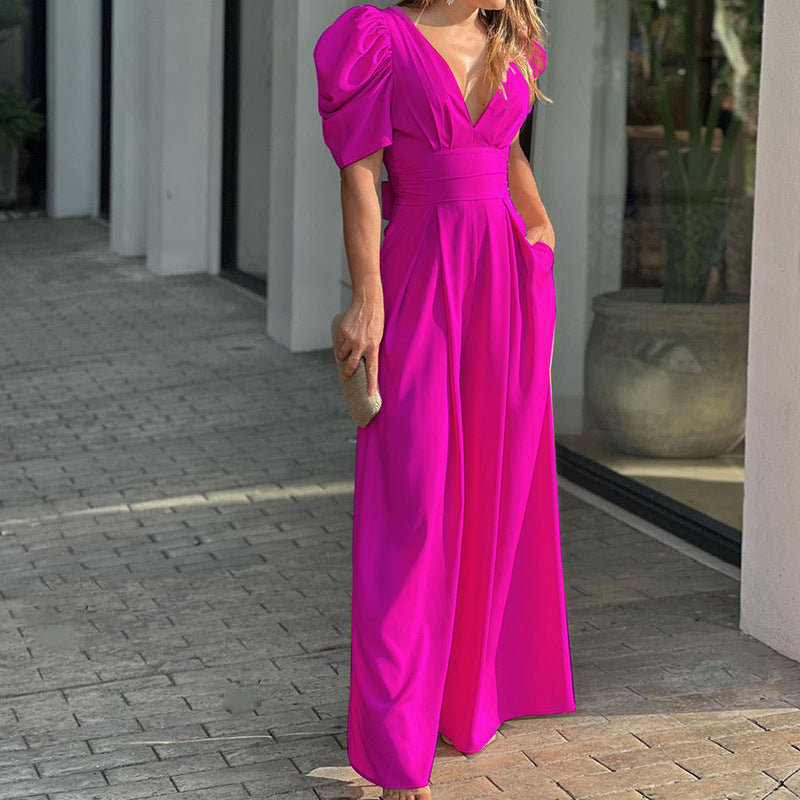 Elianna | Elegant Puff Sleeve Jumpsuit for Wedding