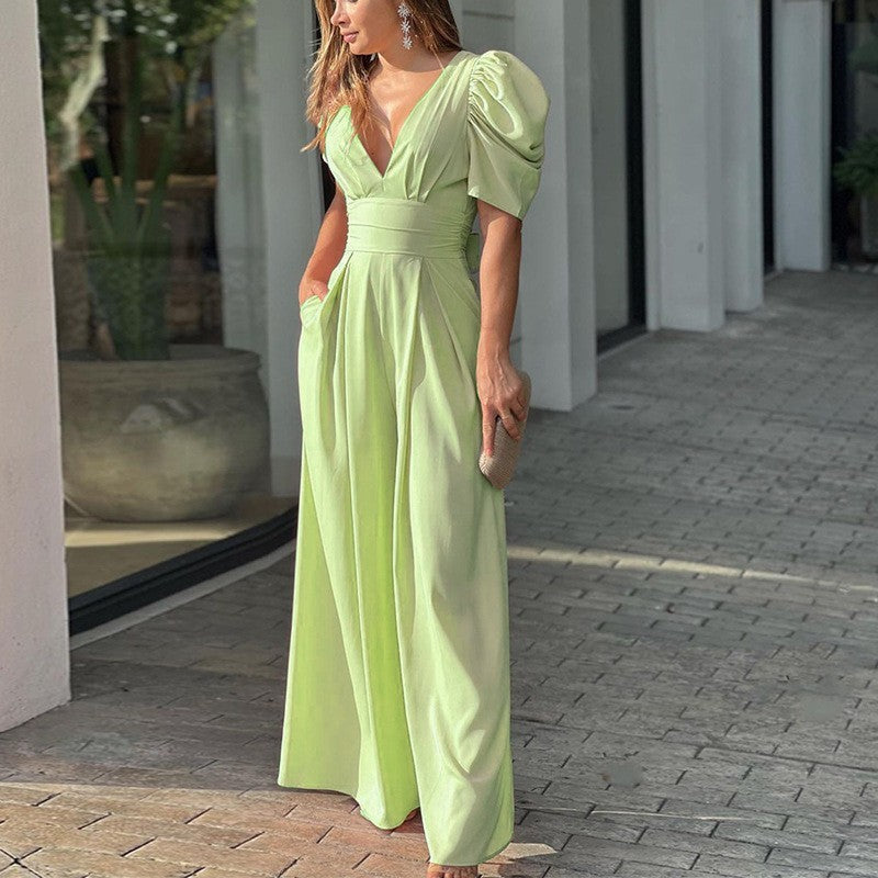 Elianna | Elegant Puff Sleeve Jumpsuit for Wedding