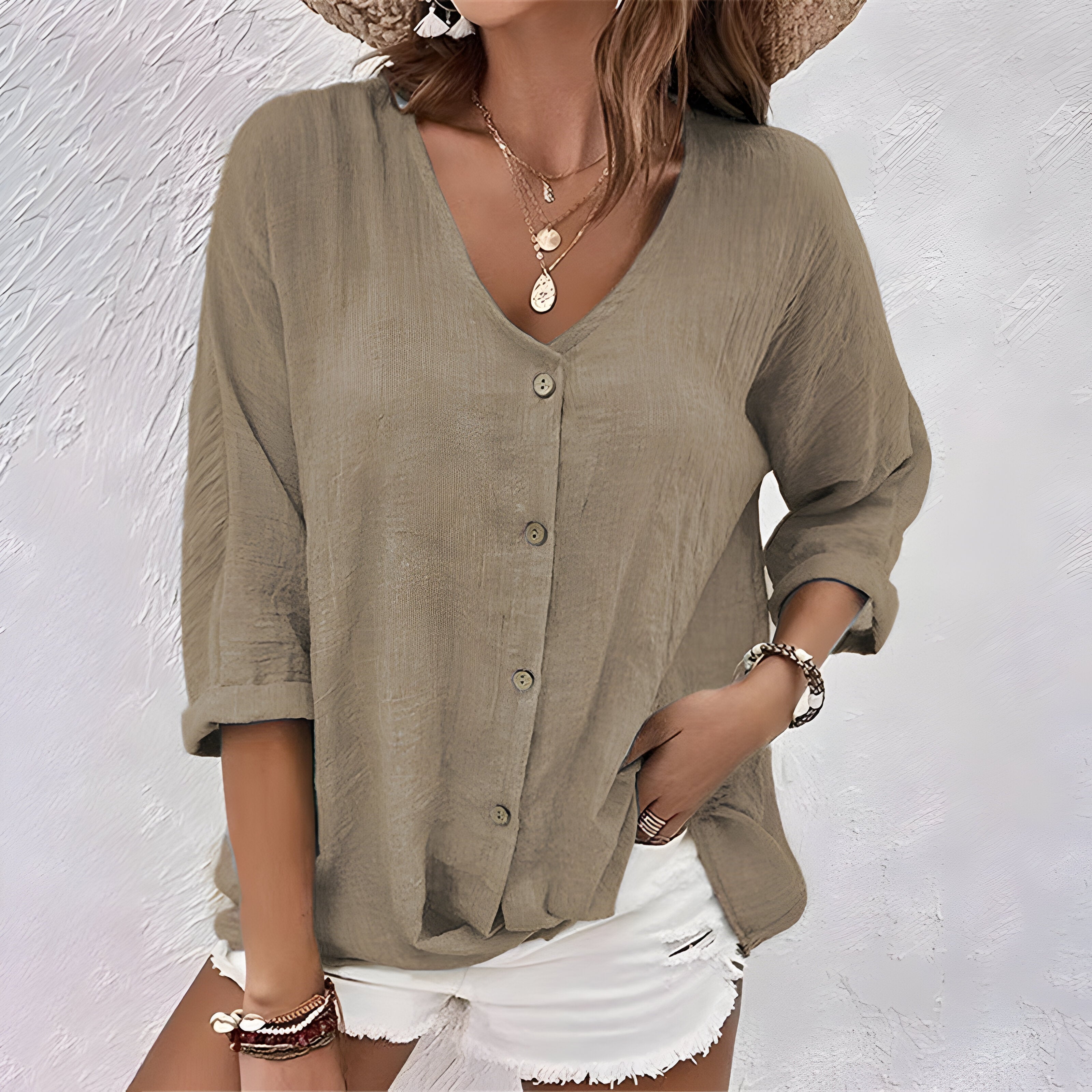 Ameliana | Casual Relaxed Button Up Blouse