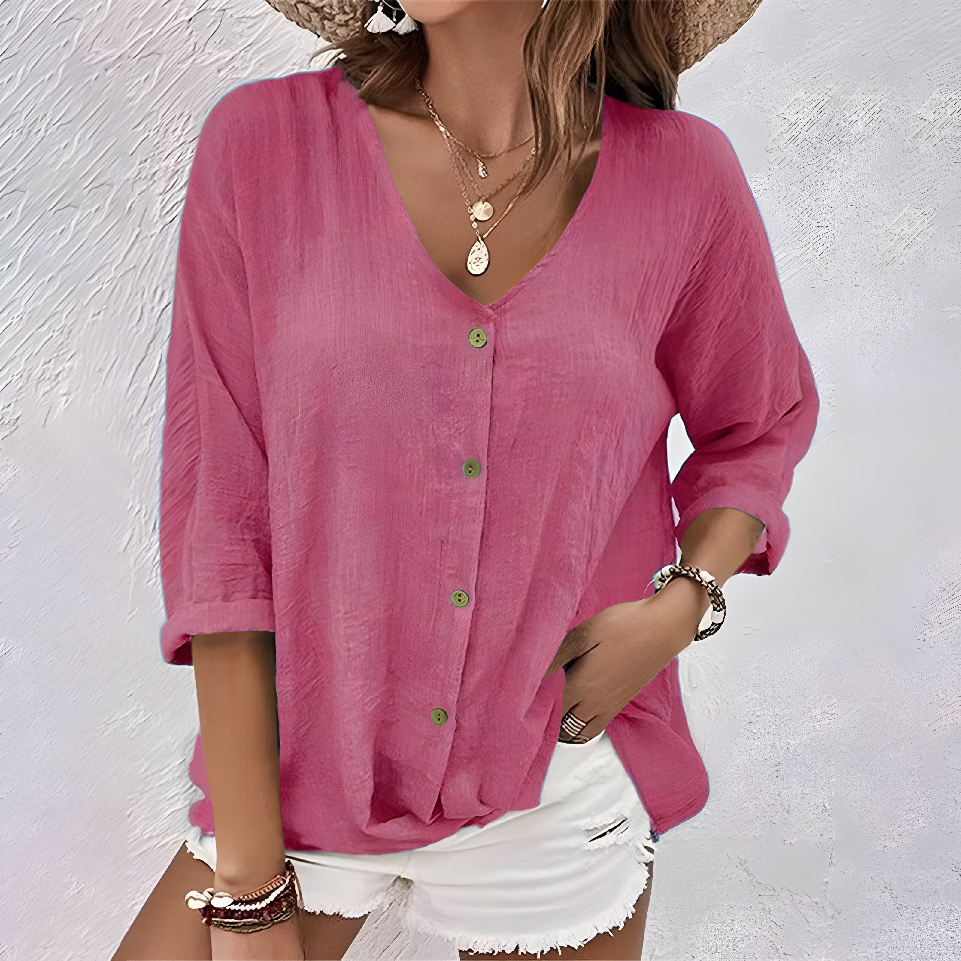 Ameliana | Casual Relaxed Button Up Blouse