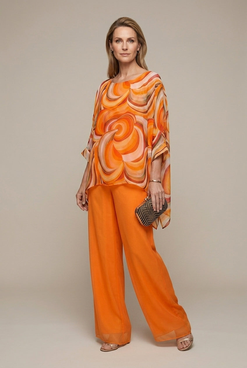Celestia | Elegant Swirl Chiffon Going Out Sets