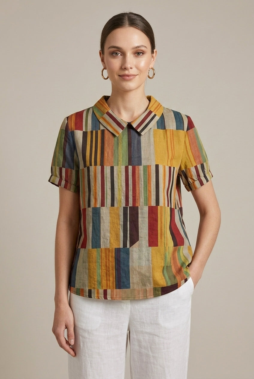 Mirabelle | Casual Printed Lapel T-Shirt
