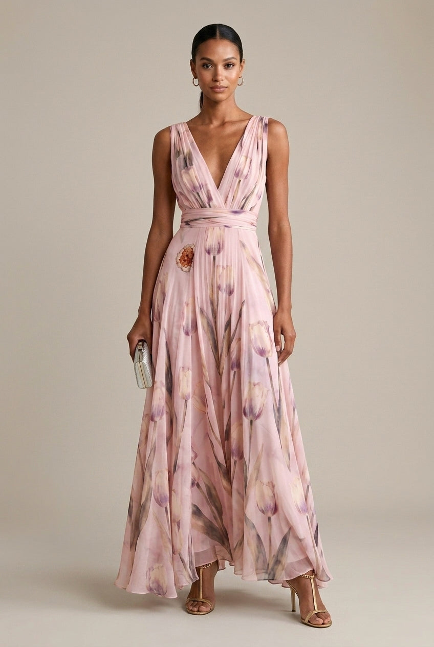 Ophelia | Floral V-Neck Maxi Dress