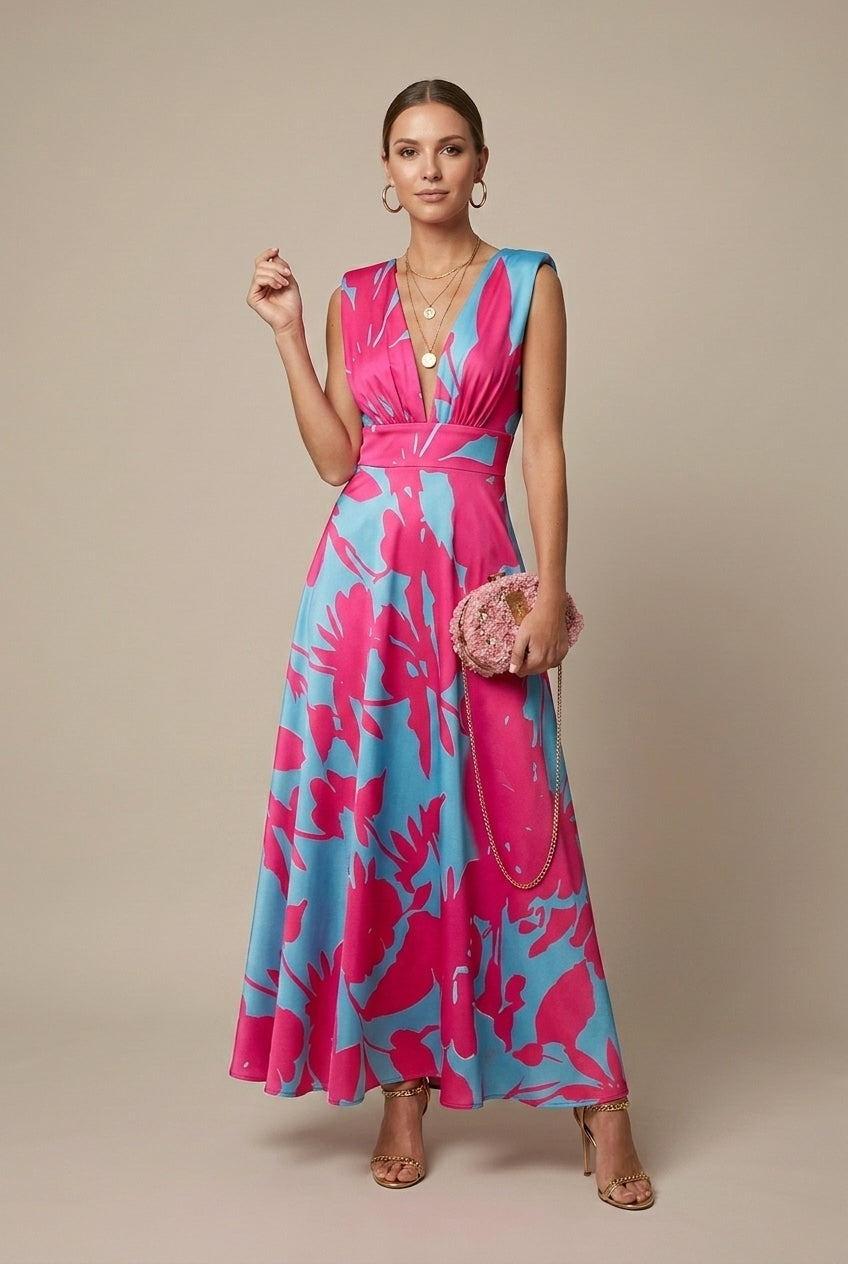 Delphine | Elegant Sleeveless V-Neck Maxi Dress
