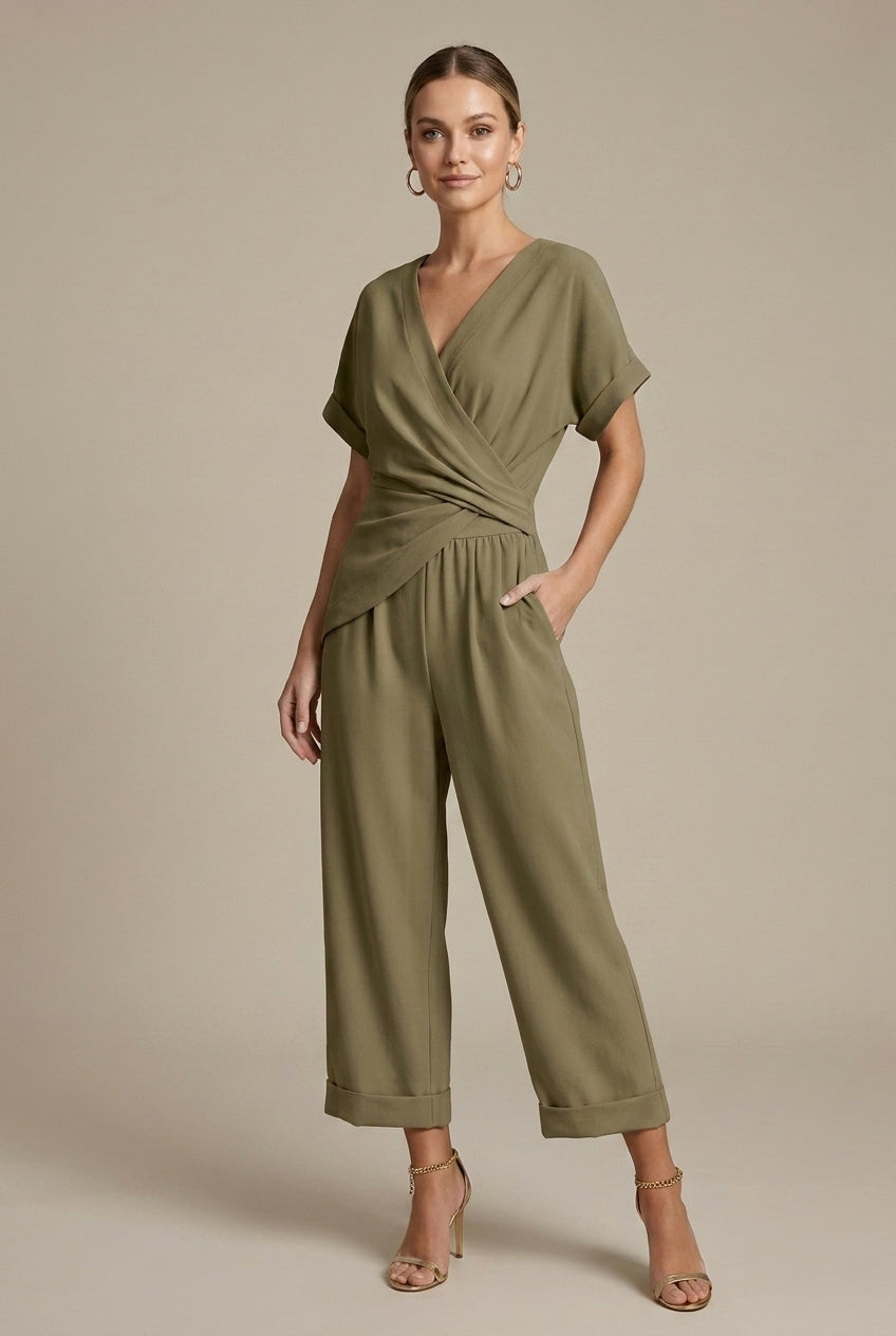 Aurelie | Elegant Wrap-Front Two Piece Set