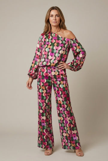 Ameliana | Elegant Polka Dot Off Shoulder Going Out Set