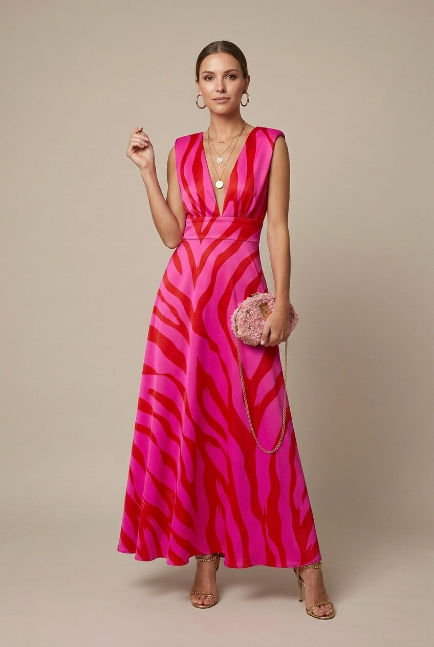 Delphine | Elegant Sleeveless V-Neck Maxi Dress
